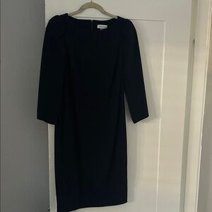 Calvin Klein Elegant Navy Cropped Sleeve Dress